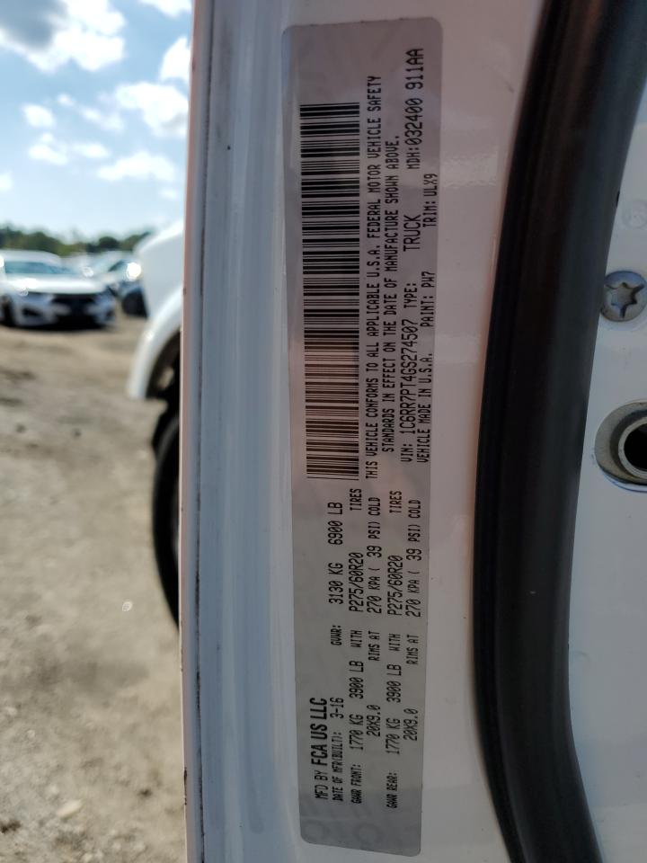 2016 Ram 1500 Longhorn VIN: 1C6RR7PT4GS274507 Lot: 81436465