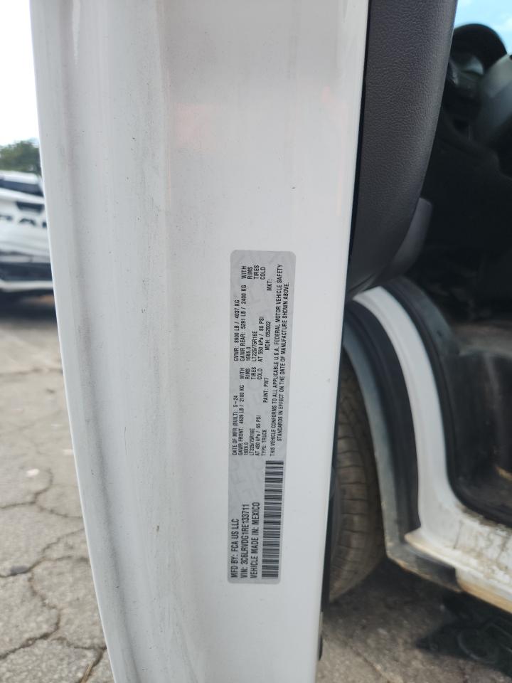 2024 Ram Promaster 2500 2500 High VIN: 3C6LRVDG1RE133711 Lot: 81678465
