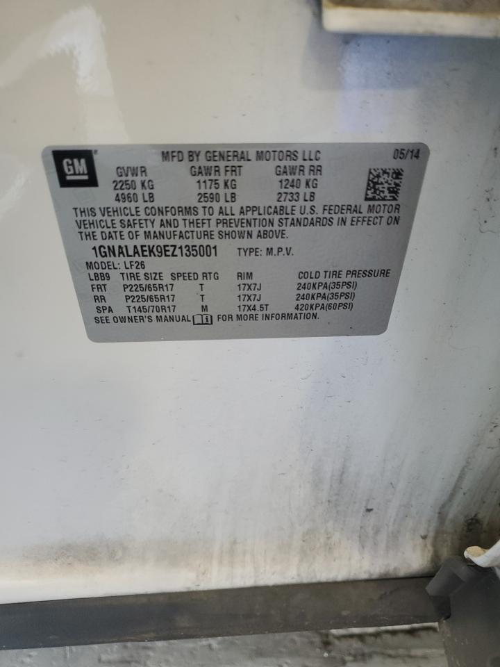 2014 Chevrolet Equinox Ls VIN: 1GNALAEK9EZ135001 Lot: 80306185