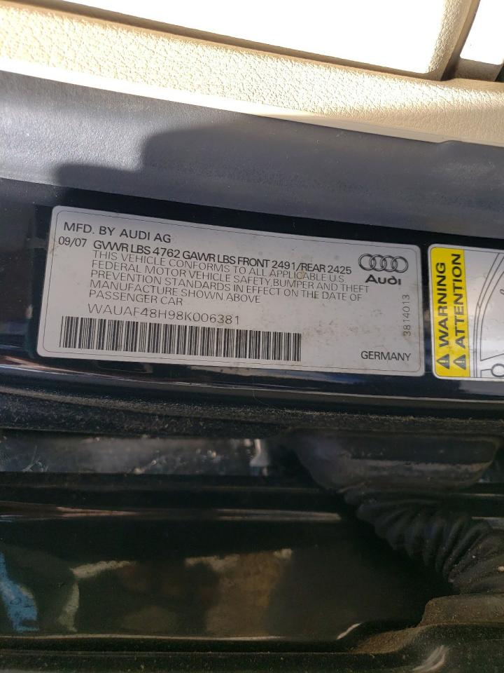2008 Audi A4 2.0T Cabriolet VIN: WAUAF48H98K006381 Lot: 71404665