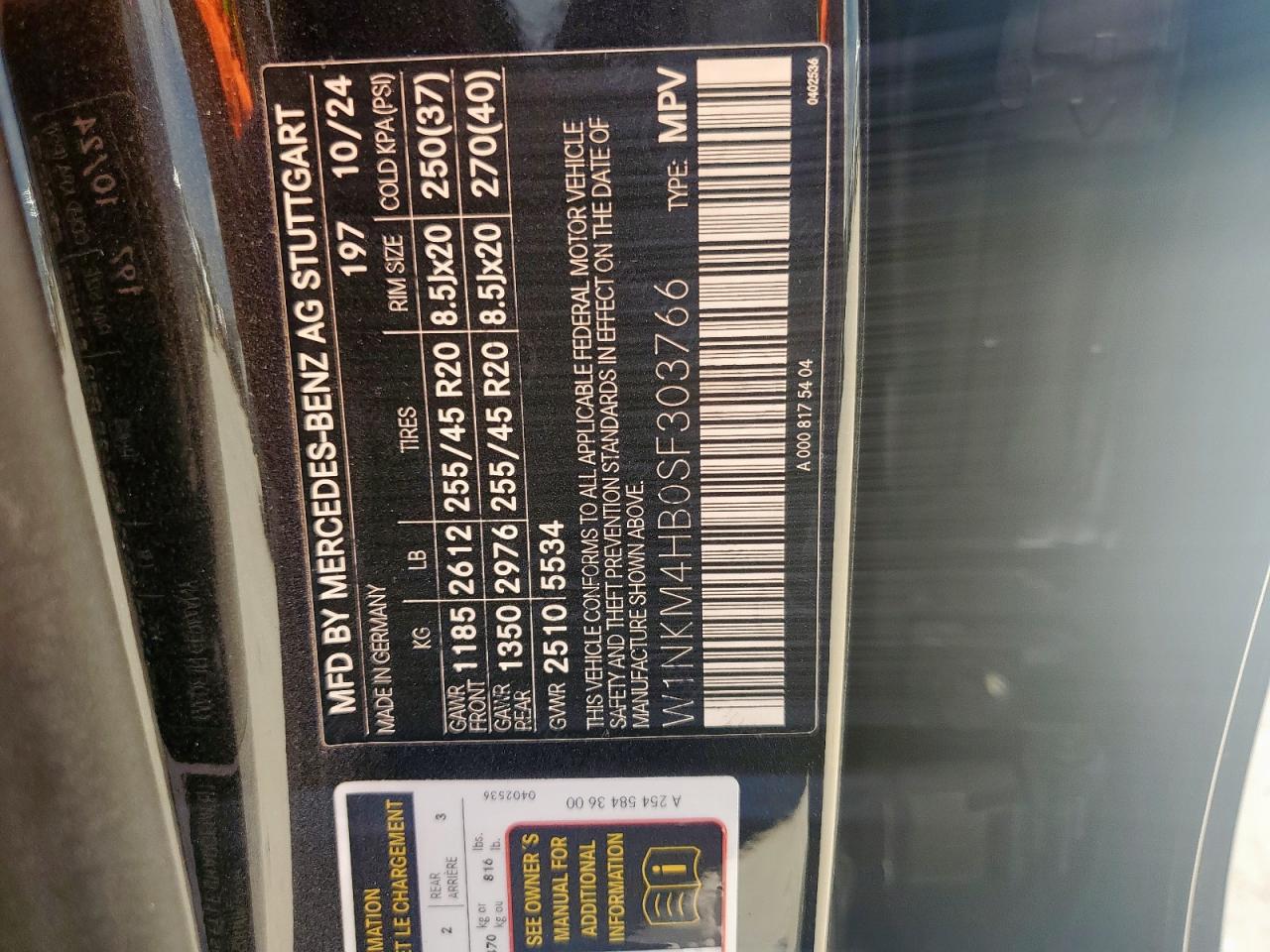 2025 Mercedes-Benz Glc 300 4Matic VIN: W1NKM4HB0SF303766 Lot: 81747645