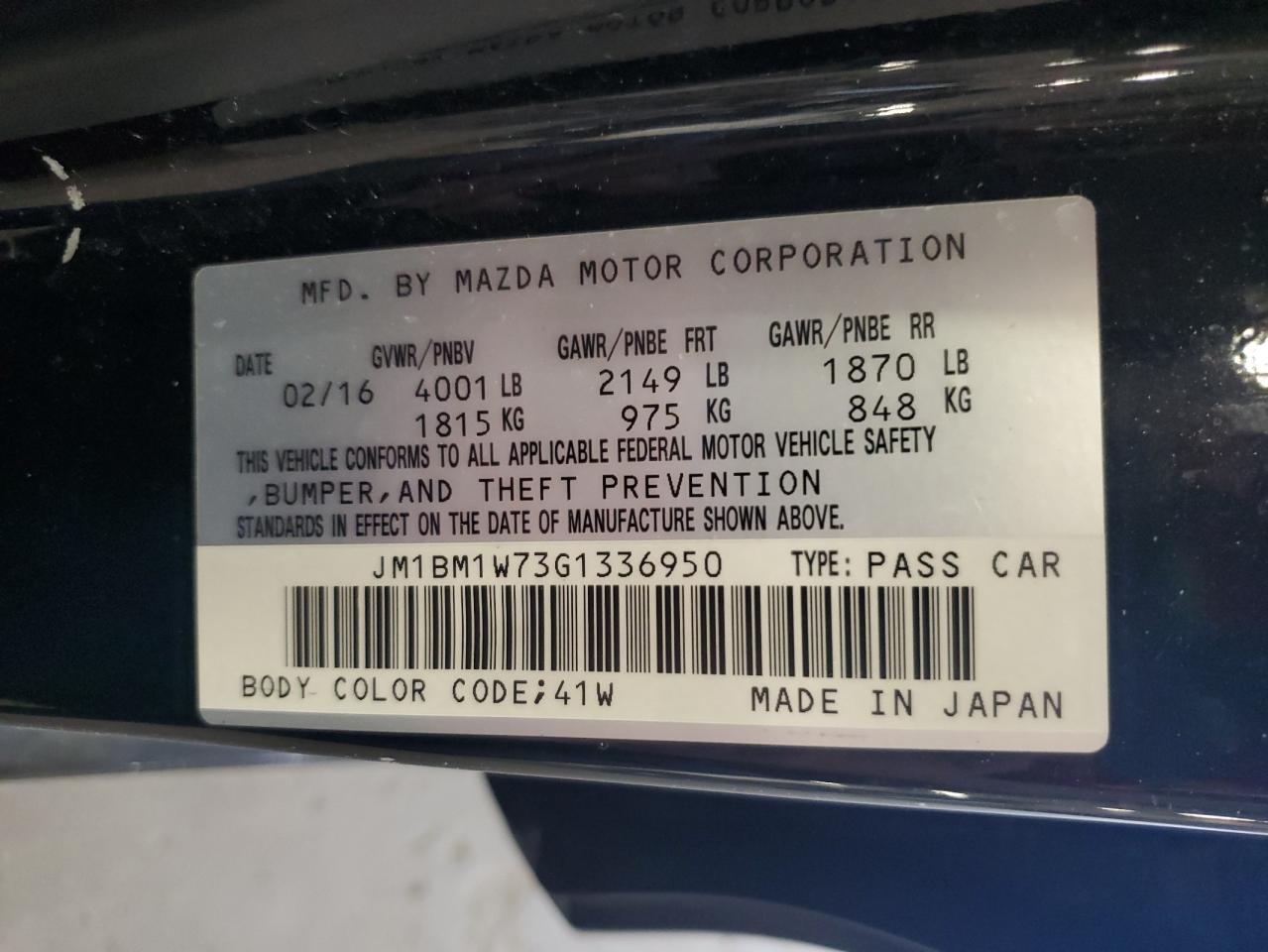 2016 Mazda 3 Touring VIN: JM1BM1W73G1336950 Lot: 81962865