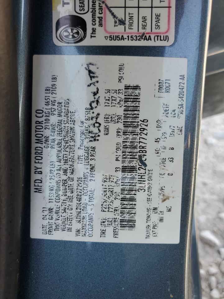 2011 Lincoln Mkz VIN: 3LNHL2GC4BR772926 Lot: 70544775