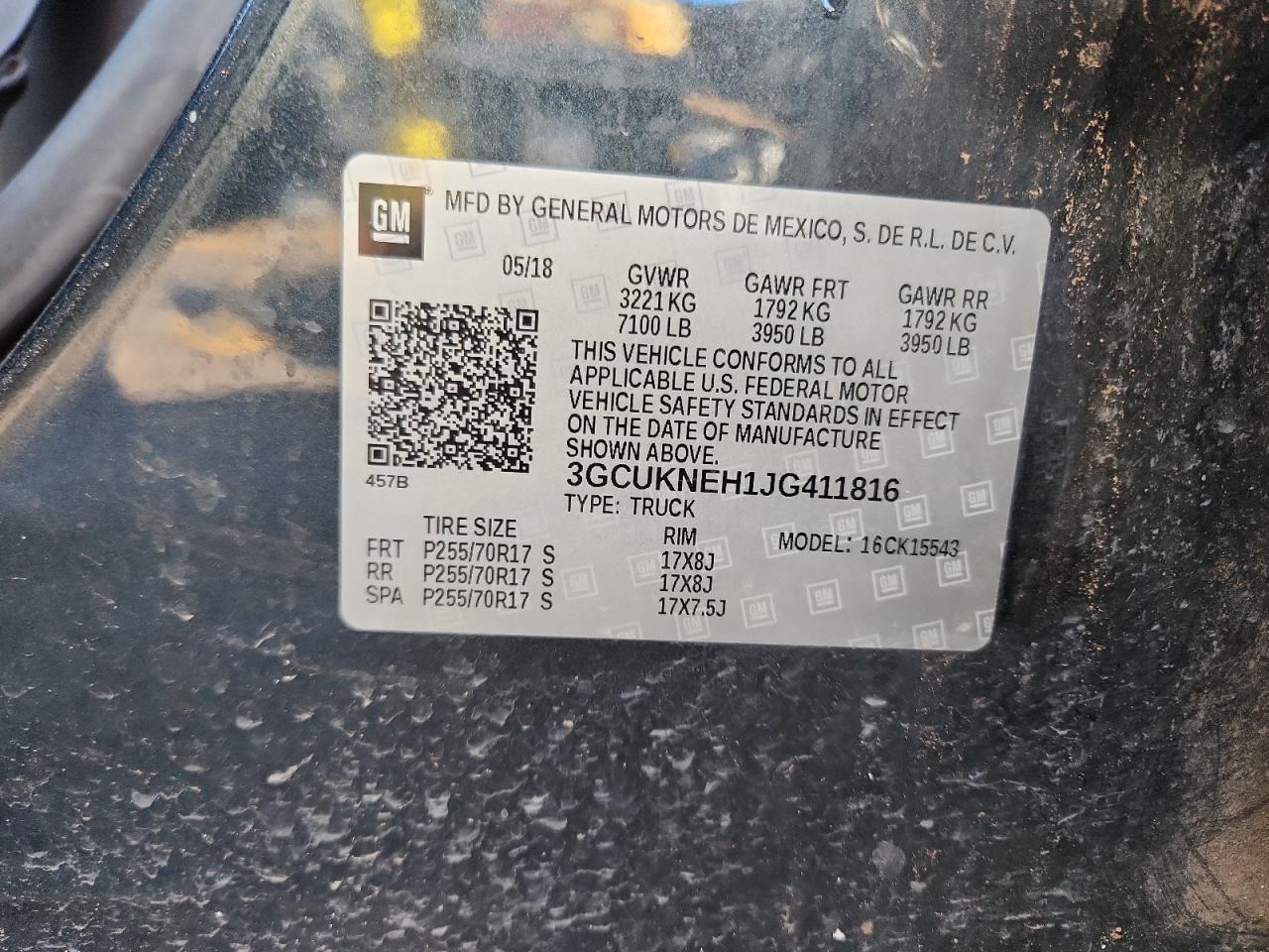 2018 Chevrolet Silverado K1500 VIN: 3GCUKNEH1JG411816 Lot: 80093805