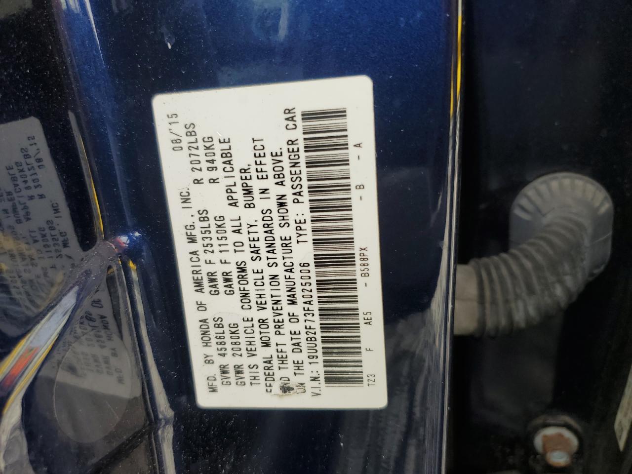 2015 Acura Tlx Advance VIN: 19UUB2F73FA025006 Lot: 70624335