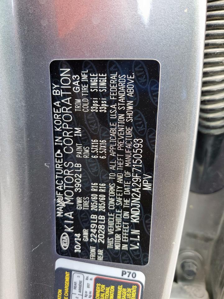 2015 Kia Soul VIN: KNDJN2A29F7150593 Lot: 81099745