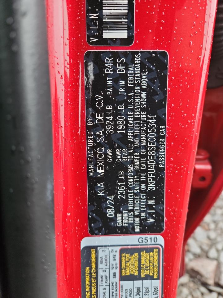 2025 Kia K4 Ex VIN: 3KPFU4DE8SE005341 Lot: 84004105