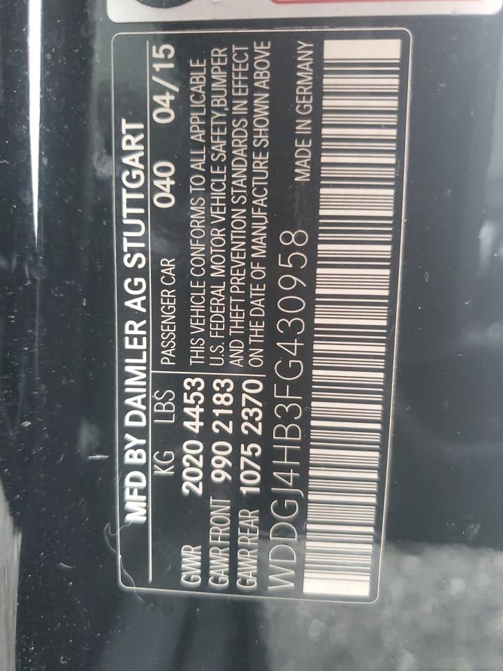 2015 Mercedes-Benz C 250 VIN: WDDGJ4HB3FG430958 Lot: 81628345