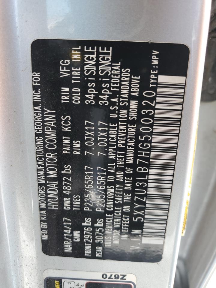 2017 Hyundai Santa Fe Sport VIN: 5XYZU3LB7HG500320 Lot: 82068595