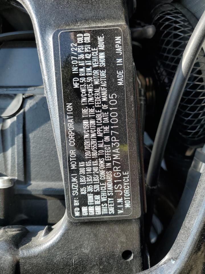 2023 Suzuki Gsx-R750 VIN: JS1GR7MA3P7100105 Lot: 71206025