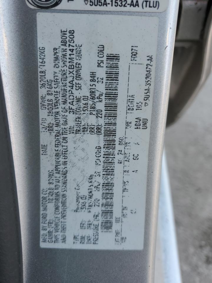 2011 Ford Fiesta S VIN: 3FADP4AJXBM147508 Lot: 81395555