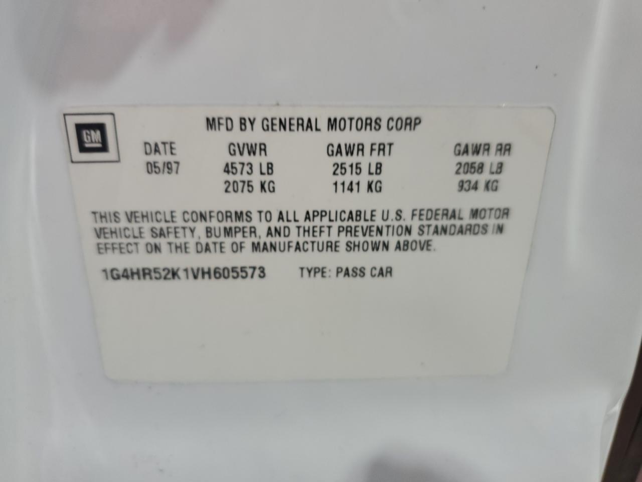 1997 Buick Lesabre Limited VIN: 1G4HR52K1VH605573 Lot: 81518935