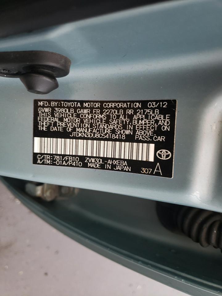 2012 Toyota Prius VIN: JTDKN3DU8C5418418 Lot: 82121845