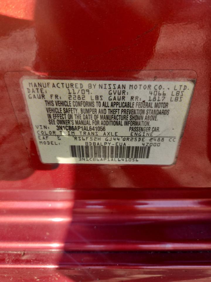 2010 Nissan Sentra Se-R Spec V VIN: 3N1CB6AP1AL641056 Lot: 80152815