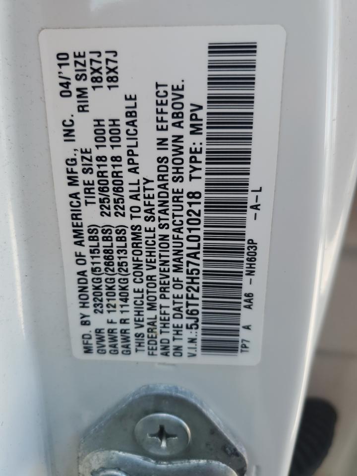 2010 Honda Accord Crosstour Exl VIN: 5J6TF2H57AL010218 Lot: 71769605