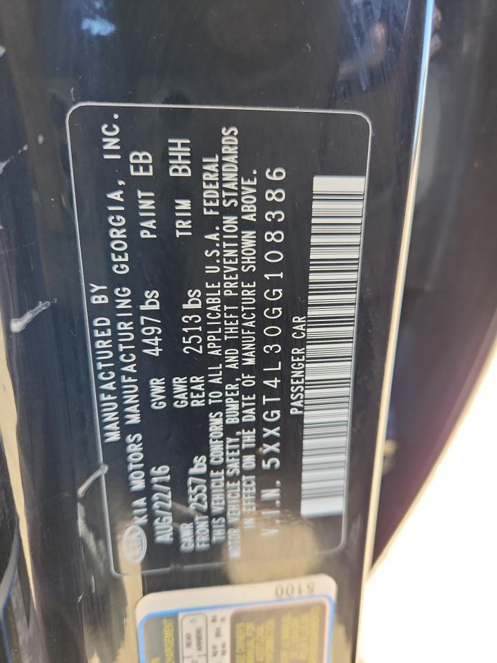 2016 Kia Optima Lx VIN: 5XXGT4L30GG108386 Lot: 71911215