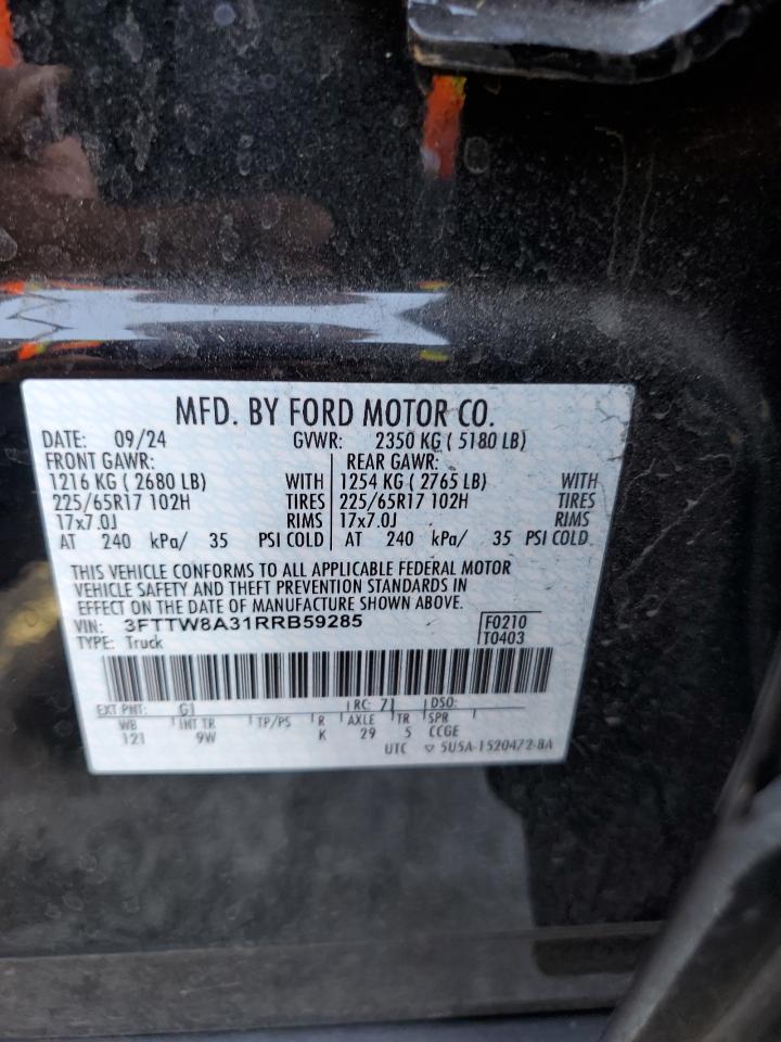 2024 Ford Maverick Xl VIN: 3FTTW8A31RRB59285 Lot: 85385985