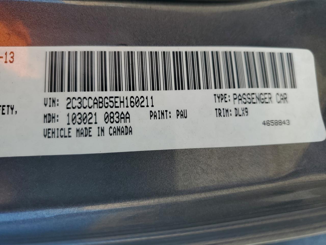 2014 Chrysler 300 S VIN: 2C3CCABG5EH160211 Lot: 71958025