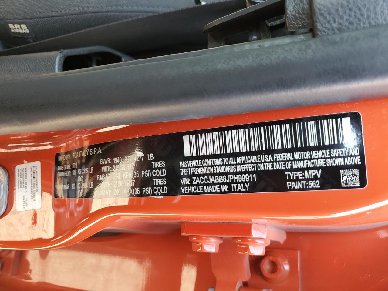 2018 Jeep Renegade Latitude VIN: ZACCJABB8JPH99911 Lot: 80235775