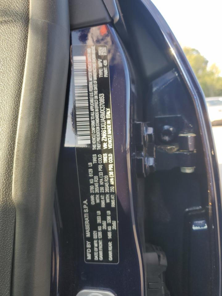 2021 Maserati Levante VIN: ZN661XUA6MX370853 Lot: 80114405