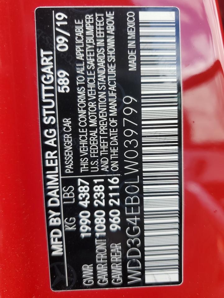 2020 Mercedes-Benz A 220 VIN: WDD3G4EB0LW039799 Lot: 80347595