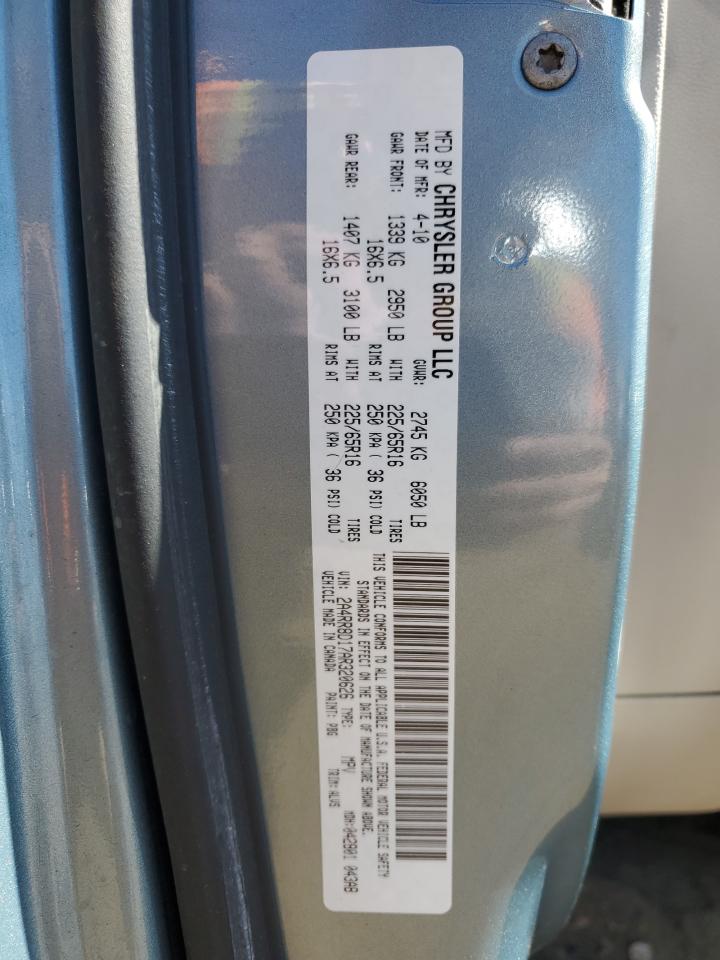 2010 Chrysler Town & Country Touring Plus VIN: 2A4RR8D17AR320626 Lot: 80839975