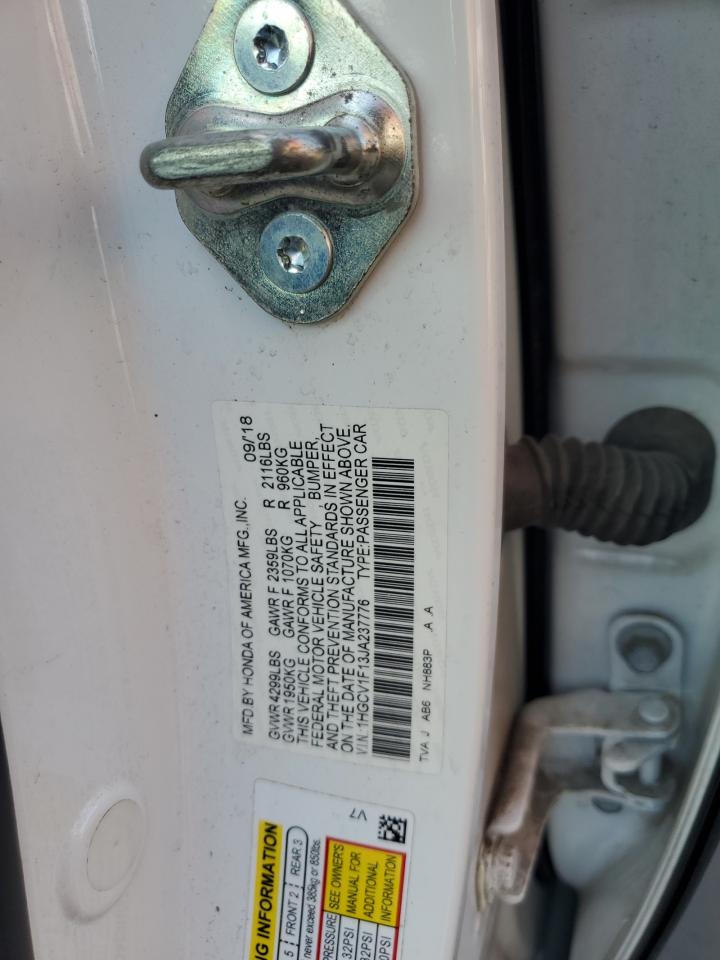 2018 Honda Accord Lx VIN: 1HGCV1F13JA237776 Lot: 80389575