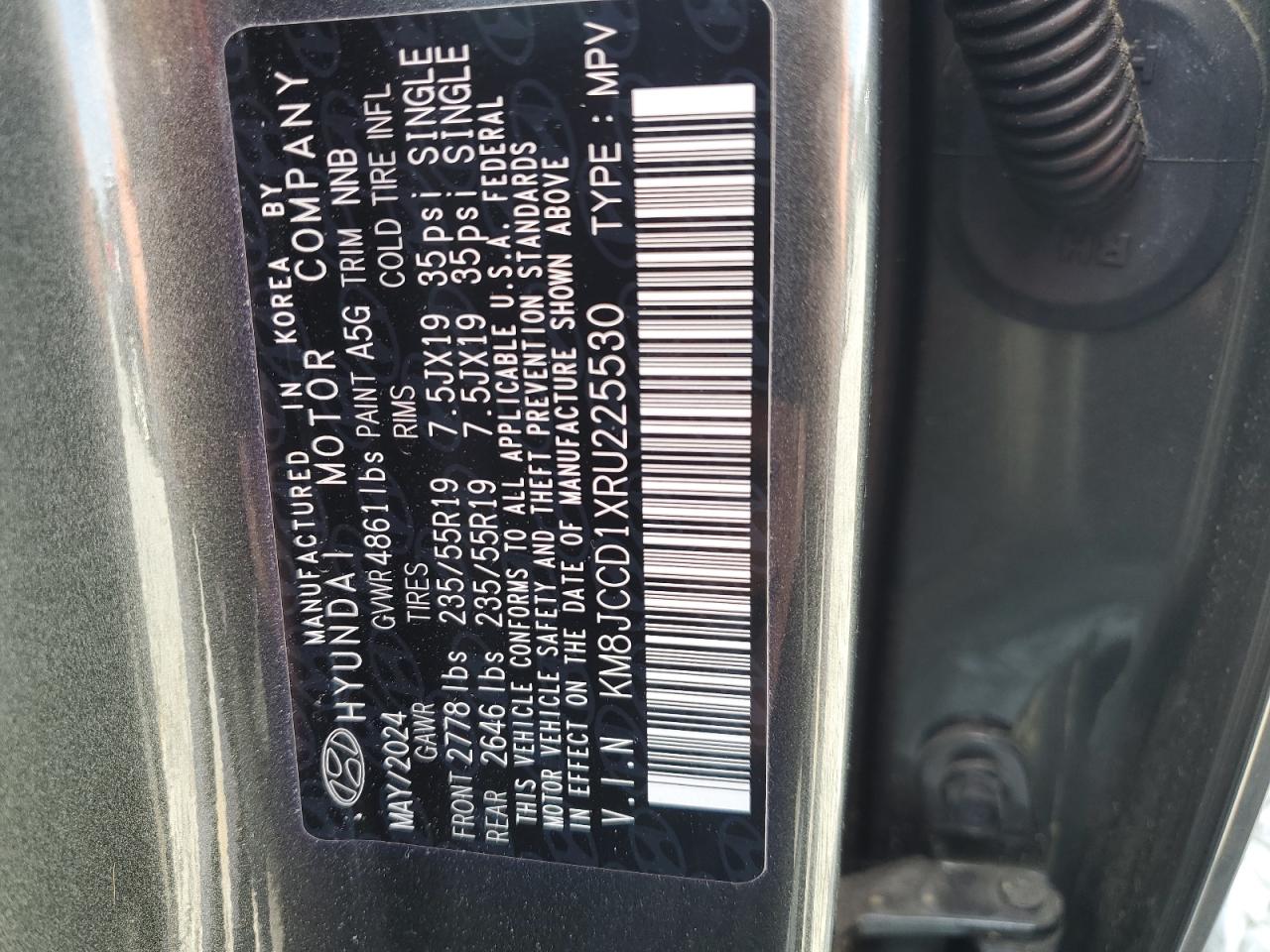 2024 Hyundai Tucson Sel Convenience VIN: KM8JCCD1XRU225530 Lot: 81440545