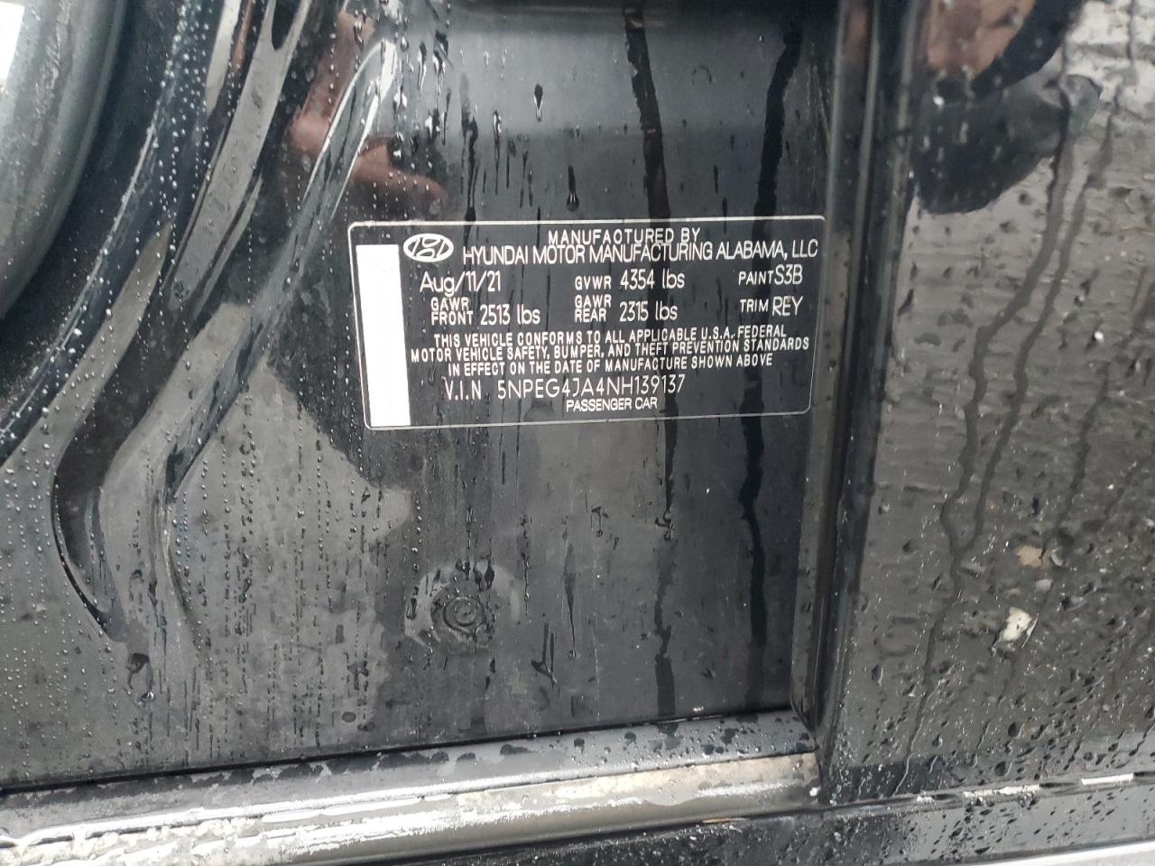 2022 Hyundai Sonata Se VIN: 5NPEG4JA4NH139137 Lot: 82028875