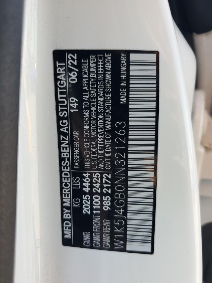 2022 Mercedes-Benz Cla 250 VIN: W1K5J4GB0NN321263 Lot: 81094685