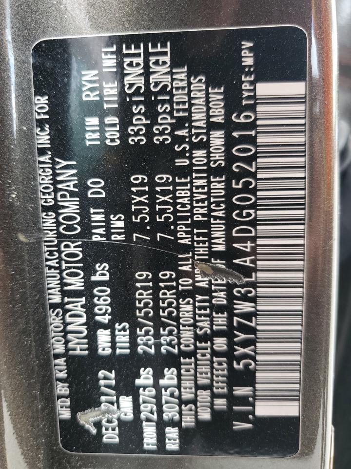 2013 Hyundai Santa Fe Sport VIN: 5XYZW3LA4DG052016 Lot: 80284665