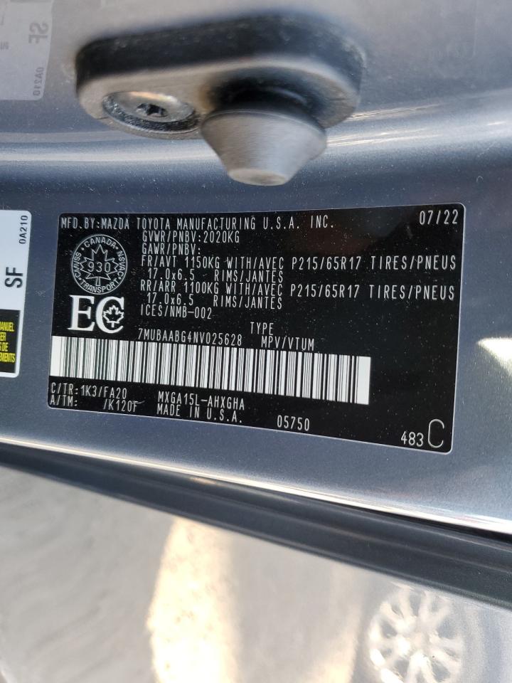 2022 Toyota Corolla Cross Le VIN: 7MUBAABG4NV025628 Lot: 71487435