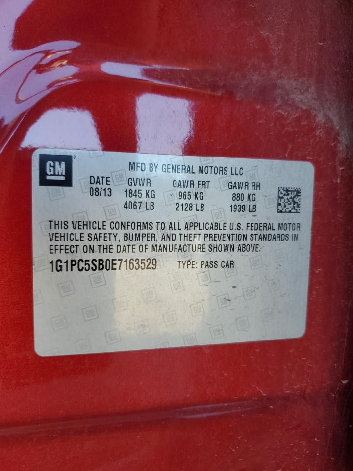 2014 Chevrolet Cruze Lt VIN: 1G1PC5SB0E7163529 Lot: 80881275