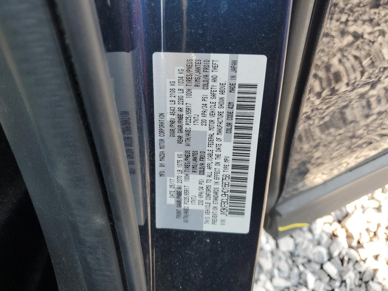 2017 Mazda Cx-5 Touring VIN: JM3KFBCL9H0156758 Lot: 81470345