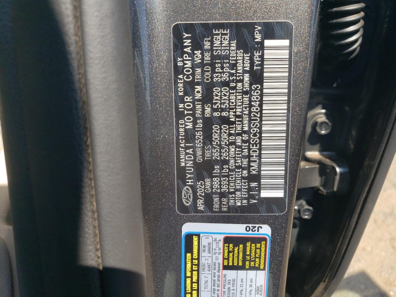 2025 Genesis Gv80 Advanced VIN: KMUHDESC9SU284863 Lot: 71817285