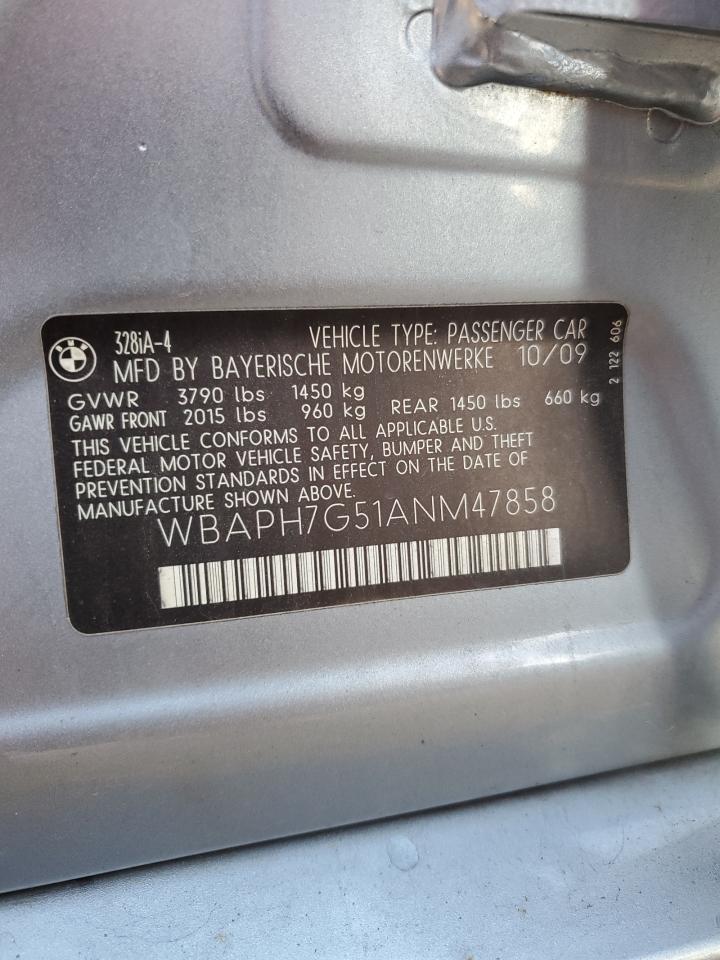 2010 BMW 328 I VIN: WBAPH7G51ANM47858 Lot: 80754425