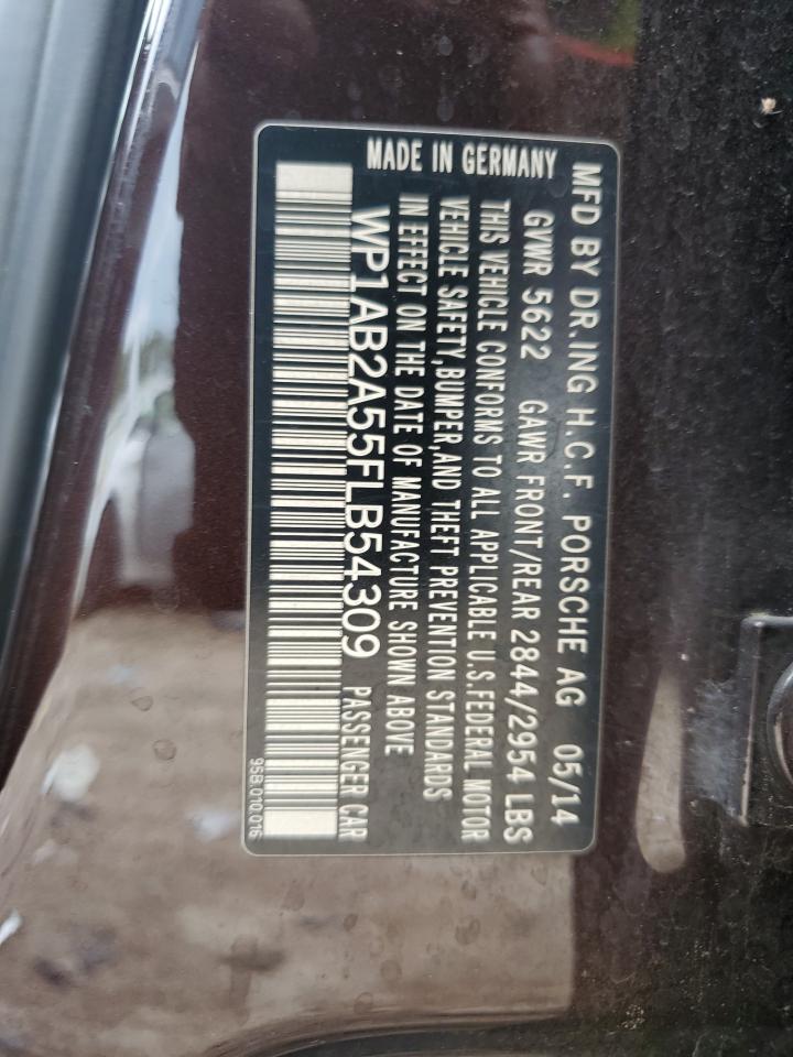 2015 Porsche Macan S VIN: WP1AB2A55FLB54309 Lot: 84015255