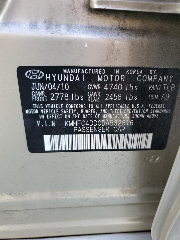 2011 Hyundai Azera Gls VIN: KMHFC4DD0BA532816 Lot: 81722175