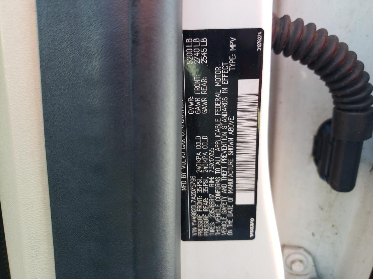 2010 Volvo Xc60 3.2 VIN: YV4982DL7A2075796 Lot: 71518815