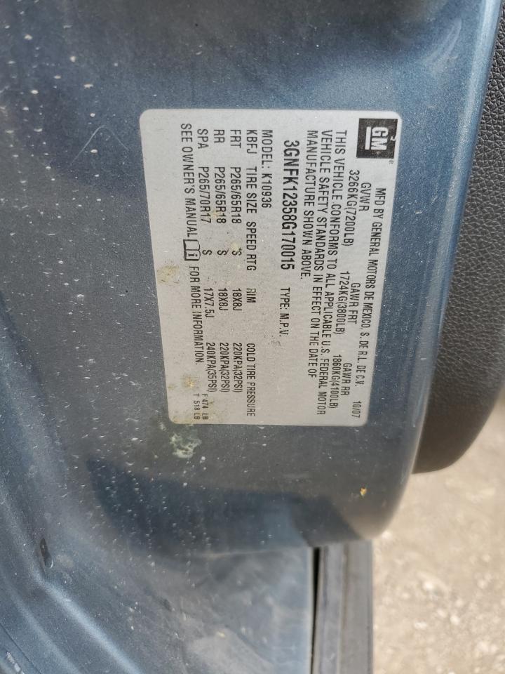 2008 Chevrolet Avalanche K1500 VIN: 3GNFK12358G170015 Lot: 82073145