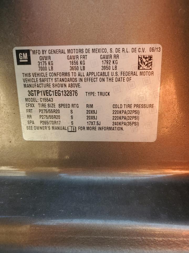 2014 GMC Sierra C1500 Slt VIN: 3GTP1VEC1EG132876 Lot: 83957005