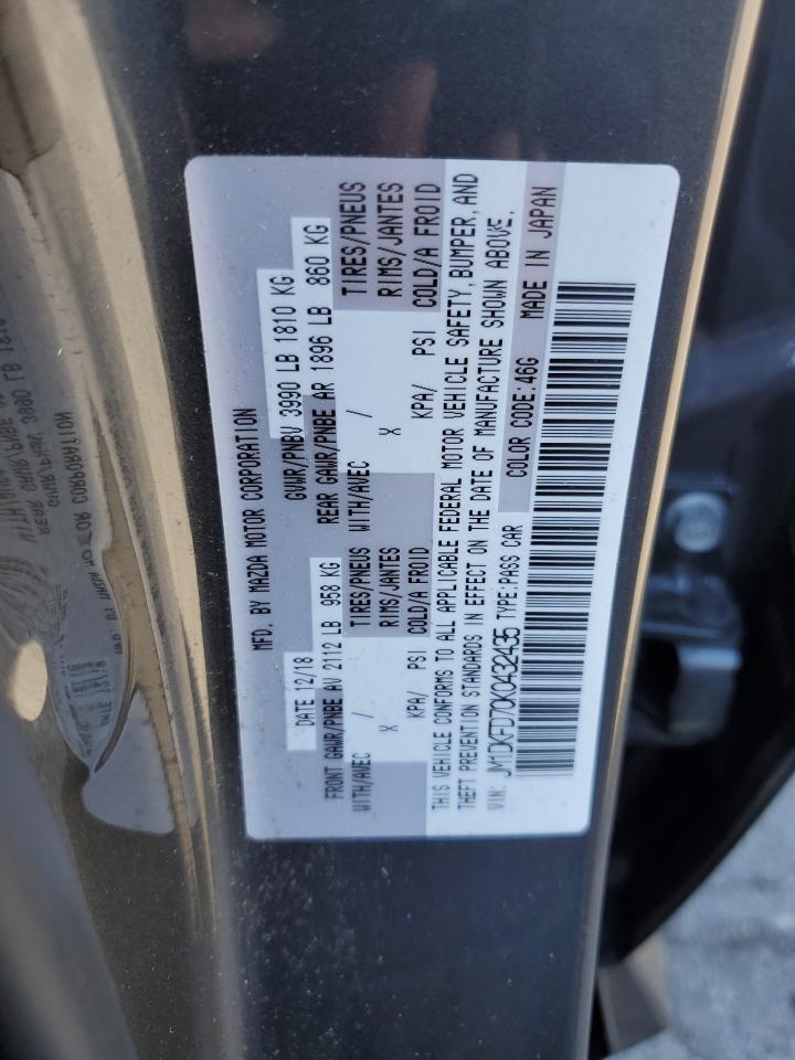 2019 Mazda Cx-3 Grand Touring VIN: JM1DKFD70K0432435 Lot: 81506565