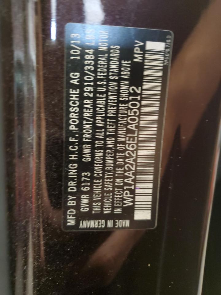 2014 Porsche Cayenne VIN: WP1AA2A26ELA05012 Lot: 84260665