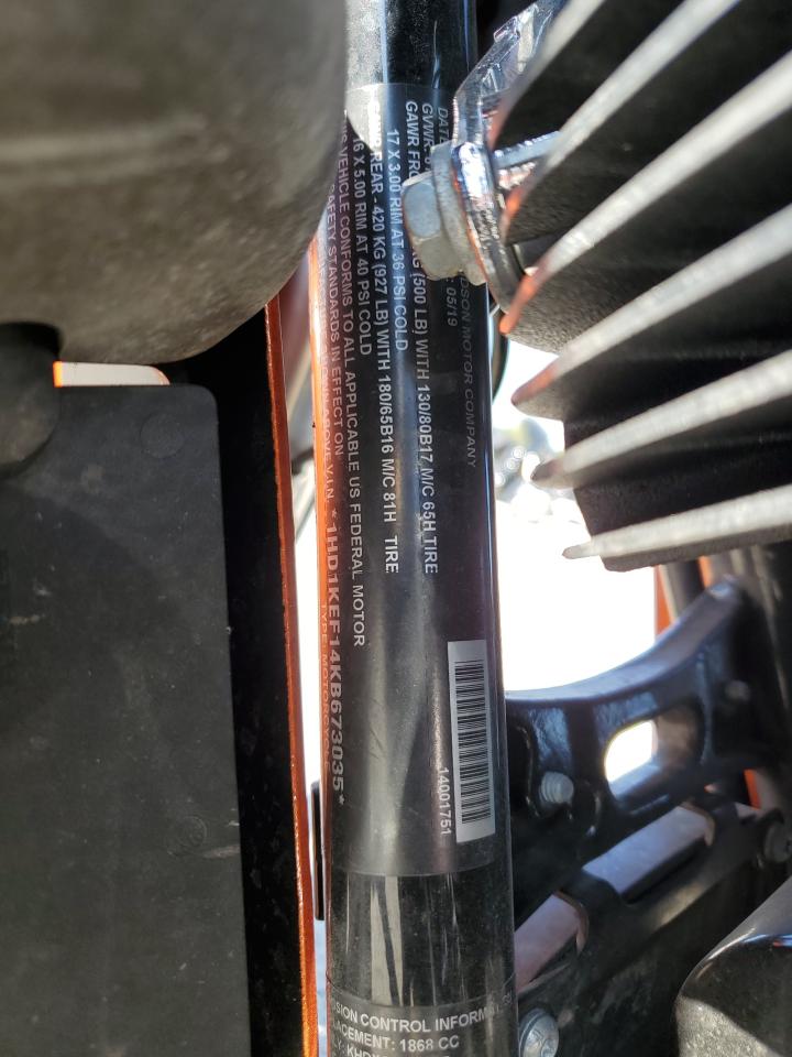 2019 Harley-Davidson Flhtk VIN: 1HD1KEF14KB673035 Lot: 80504895