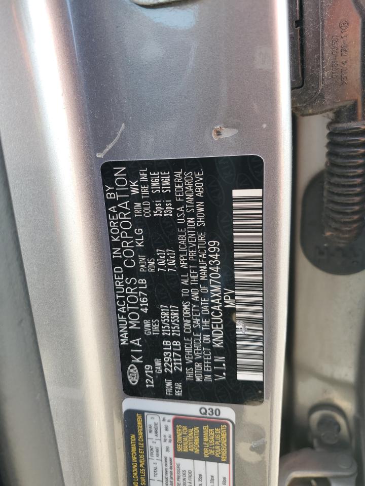 2021 Kia Seltos S VIN: KNDEUCAAXM7043499 Lot: 71739465