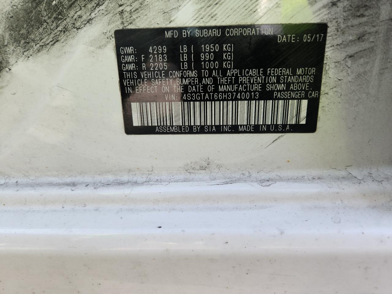 2017 Subaru Impreza Limited VIN: 4S3GTAT66H3740013 Lot: 81740115