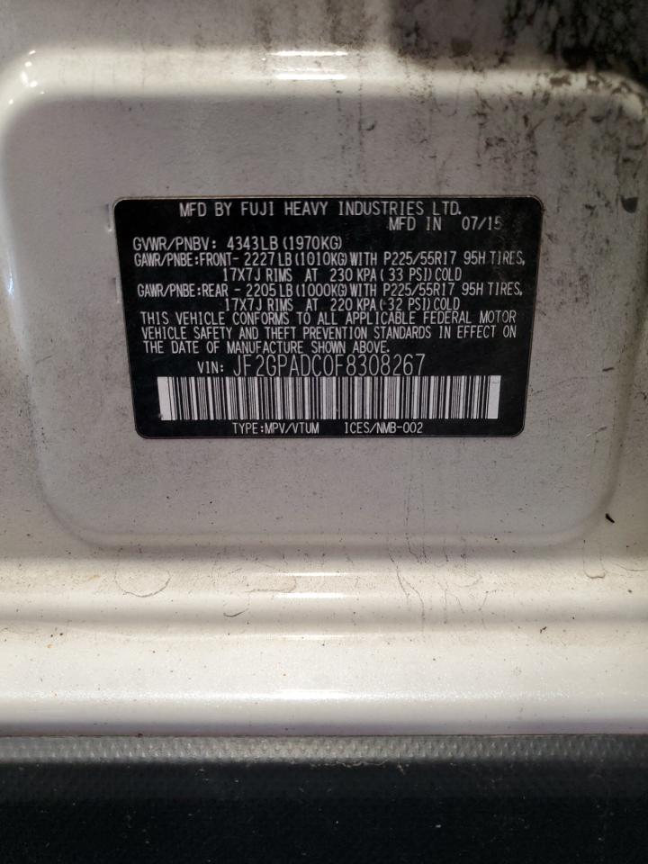 2015 Subaru Xv Crosstrek 2.0 Premium VIN: JF2GPADC0F8308267 Lot: 84555285