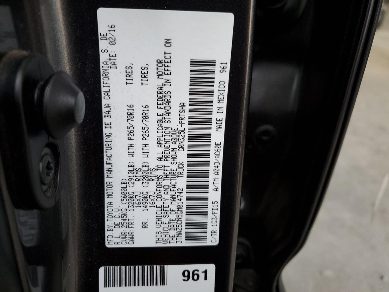 2016 Toyota Tacoma Double Cab VIN: 3TMAZ5CN5GM014742 Lot: 81262545