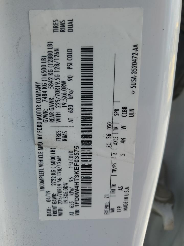 2019 Ford F450 Super Duty VIN: 1FD0W4HT3KEF03575 Lot: 80094415