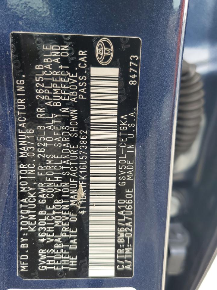 2016 Toyota Camry Xse VIN: 4T1BK1FK1GU573862 Lot: 84467915